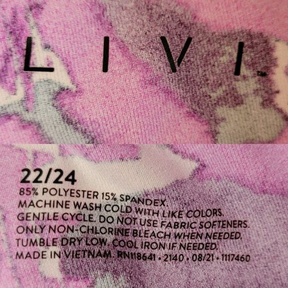 Livi Active Leggings 3X Pink Camo High-Rise Signature Stretch Wicking Pockets - Picture 4 of 13